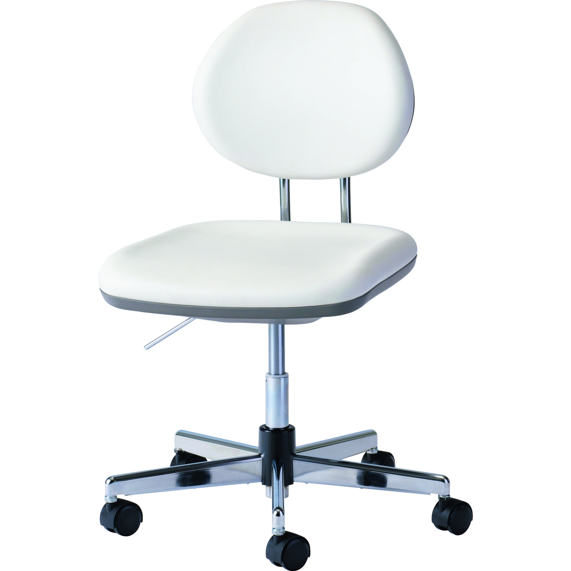 【椅子】導電チェア ロータイプ 背クッション付 フットリング無 導電ウレタン双輪キャスター 導電ビニールレザー 脚外径595